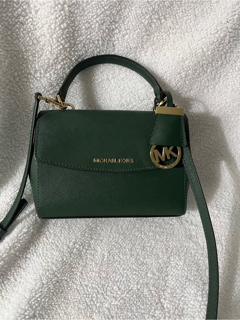 Michael Kors Ava Extra Small Crossbody Bag In Forest Green
